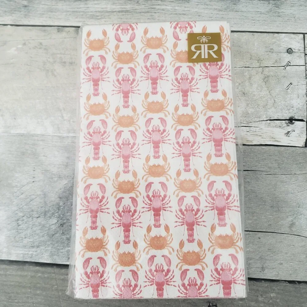 NWT - Roberts and Reid Lobster and Crab Paper Napkins - 32 Count